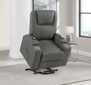 Armstrong Upholstered Power Lift Massage Recliner - Grey
