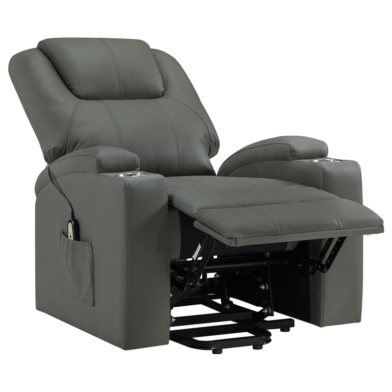 Armstrong Upholstered Power Lift Massage Recliner - Grey
