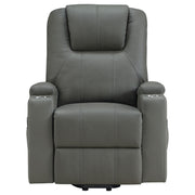 Armstrong Upholstered Power Lift Massage Recliner - Grey