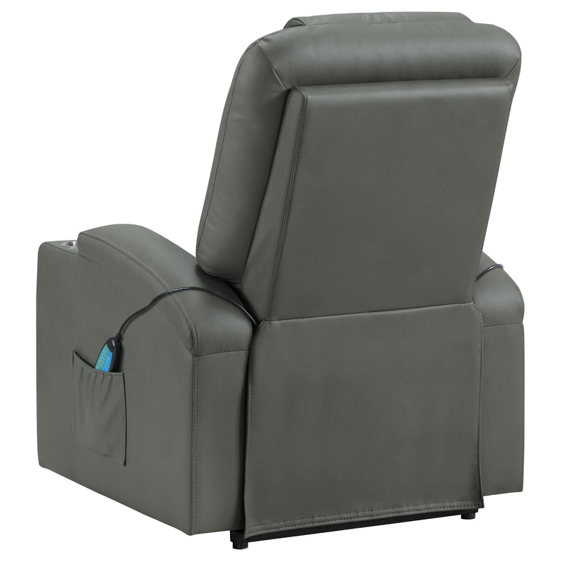 Armstrong Upholstered Power Lift Massage Recliner - Grey