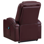 Armstrong Upholstered Power Lift Massage Recliner - Wine