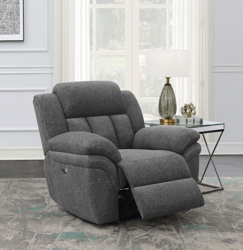 Bahrain Upholstered Power Glider Recliner Charcoal - alternate view