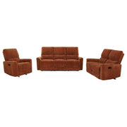 Navarro 3-piece Upholstered Reclining Sofa Set Orange - detail 3