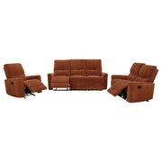 Navarro 3-piece Upholstered Reclining Sofa Set Orange - detail 4