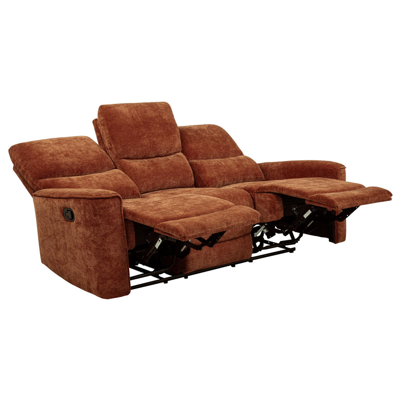 Navarro 3-piece Upholstered Reclining Sofa Set Orange - detail 6