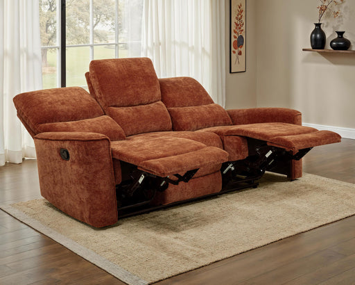Navarro Chenille Upholstered Reclining Sofa Burnt Orange - alternate view