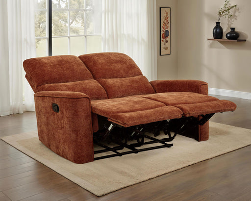 Navarro Chenille Upholstered Reclining Loveseat Burnt Orange - alternate view