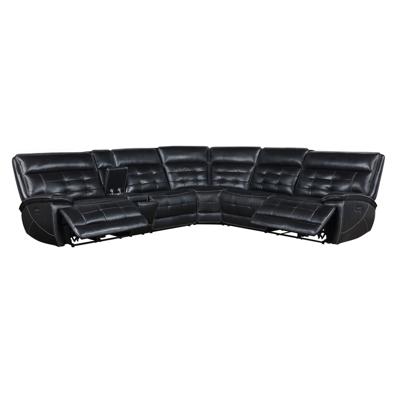 Hewitt Leather Dual Power Reclining Sectional Sofa