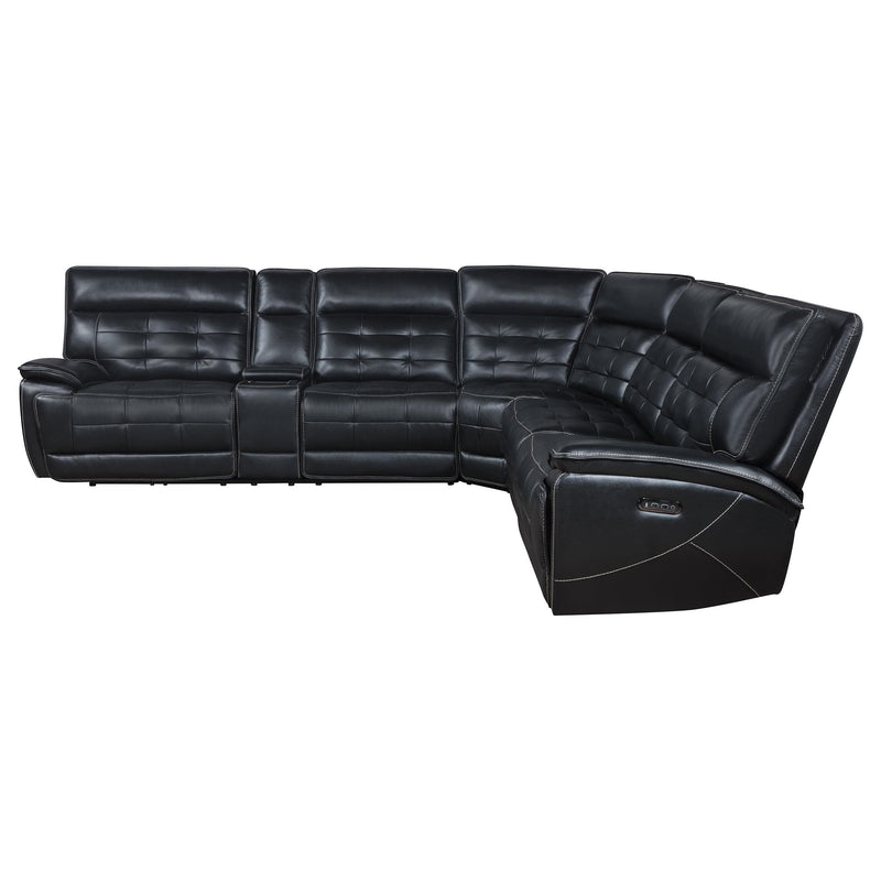 Hewitt Leather Dual Power Reclining Sectional Sofa