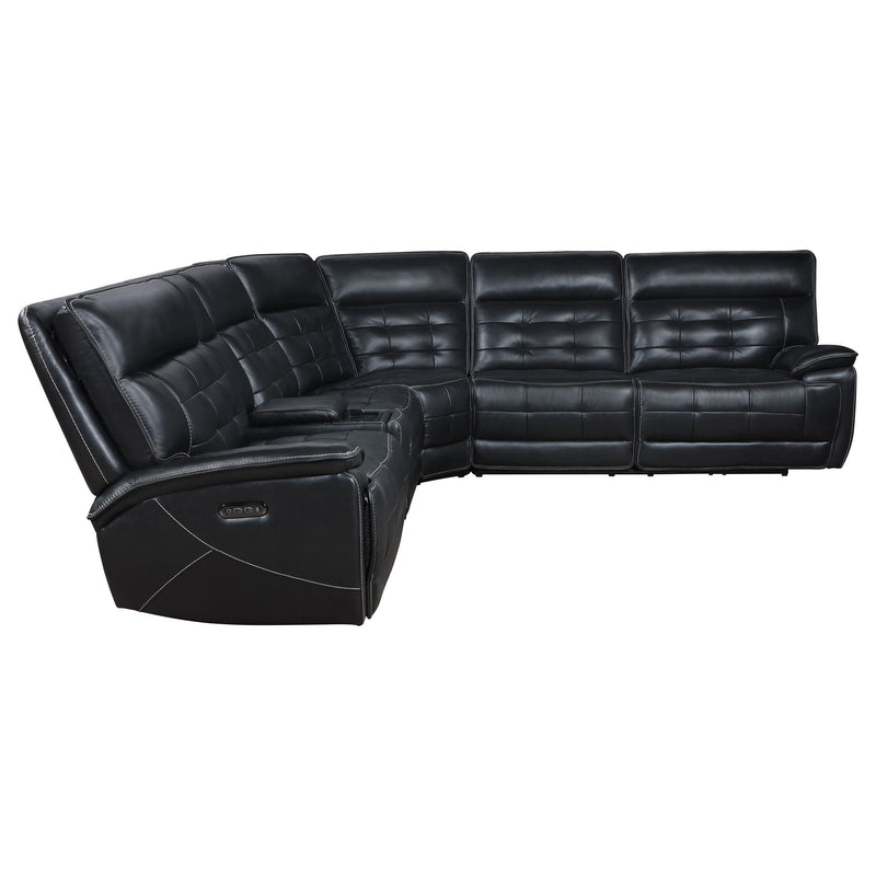 Hewitt Leather Dual Power Reclining Sectional Sofa