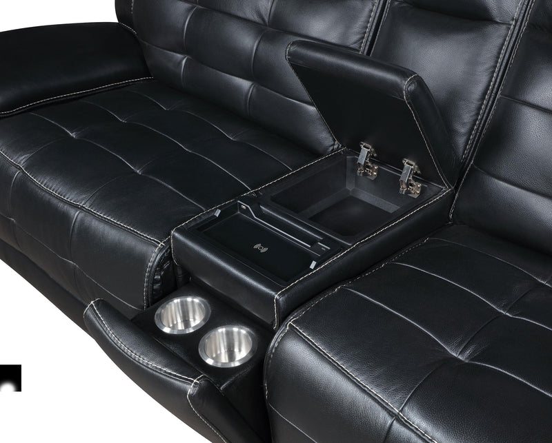 Hewitt Leather Dual Power Reclining Sectional Sofa