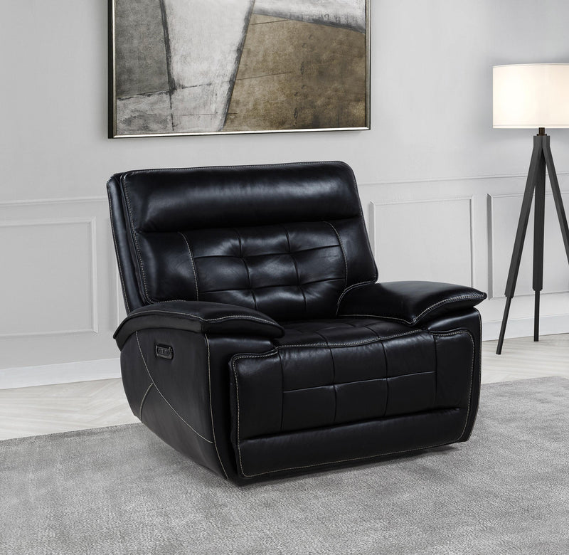 Hewitt Leather Upholstered Dual Power Recliner Chair