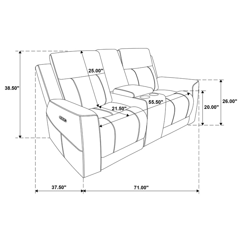 Kennett Chenille Upholstered Power Reclining Loveseat