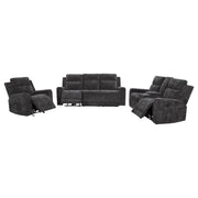 Kennett 3-piece Chenille Power Reclining Sofa Set Dark Grey - alternate view