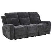 Kennett 3-piece Chenille Power Reclining Sofa Set Dark Grey - detail 3