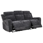 Kennett 3-piece Chenille Power Reclining Sofa Set Dark Grey - detail 4
