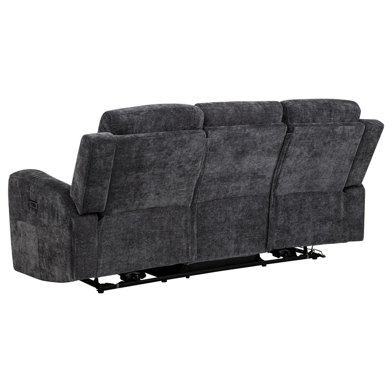 Kennett 3-piece Chenille Power Reclining Sofa Set Dark Grey - detail 5
