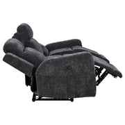 Kennett 3-piece Chenille Power Reclining Sofa Set Dark Grey - detail 6