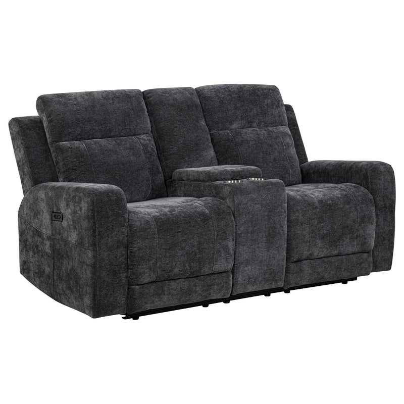 Kennett 3-piece Chenille Power Reclining Sofa Set Dark Grey - detail 7