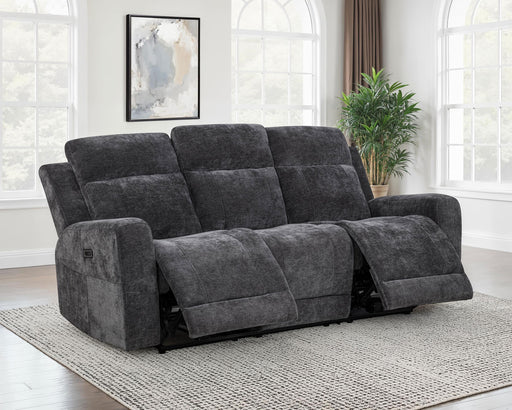 Kennett Chenille Upholstered Power Reclining Sofa Dark Grey - alternate view
