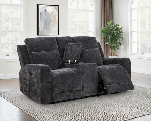 Kennett Chenille Upholstered Power Reclining Loveseat Grey - alternate view