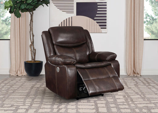 Sycamore Upholstered Power Recliner Chair Dark Brown - alternate view