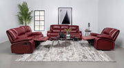 Camila 3-piece Upholstered Reclining Sofa Set Red - alternate view