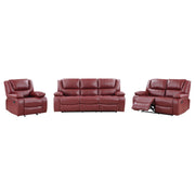 Camila 3-piece Upholstered Reclining Sofa Set Red - detail 3