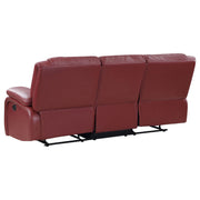 Camila 3-piece Upholstered Reclining Sofa Set Red - detail 6