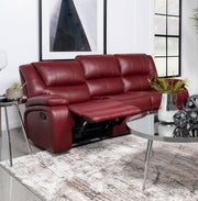 Camila Upholstered Motion Reclining Sofa Red - alternate view