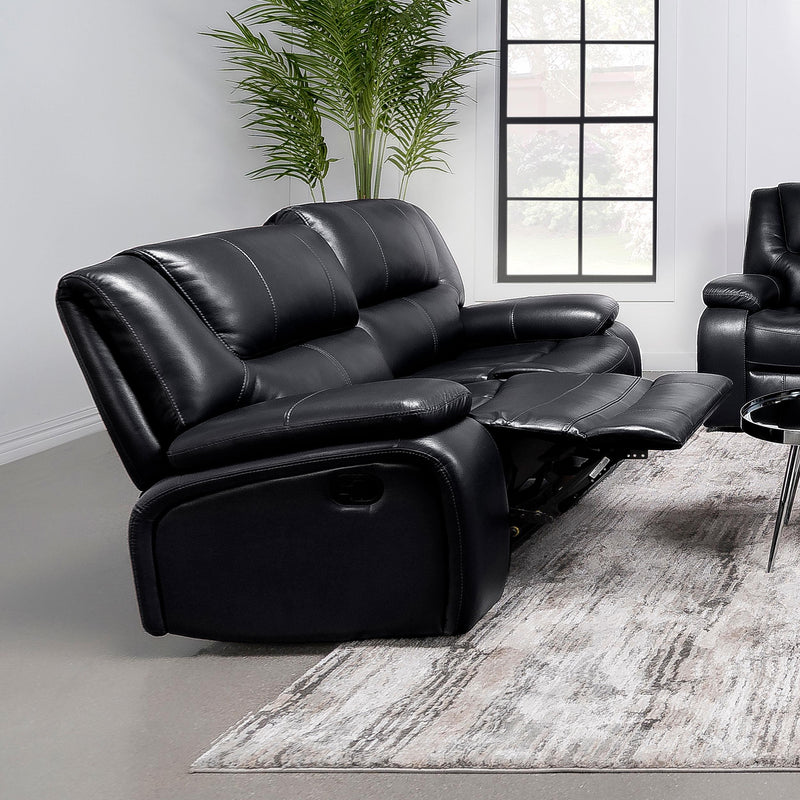 Camila Upholstered Motion Reclining Loveseat Black - alternate view