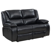 Camila Upholstered Motion Reclining Loveseat Black - detail 3