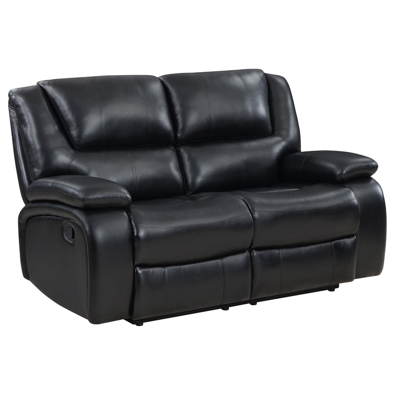 Camila Upholstered Motion Reclining Loveseat Black - detail 3