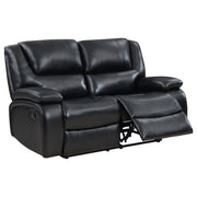 Camila Upholstered Motion Reclining Loveseat Black - detail 4