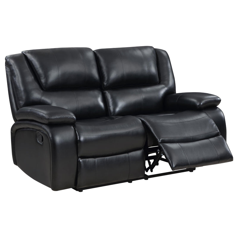 Camila Upholstered Motion Reclining Loveseat Black - detail 4