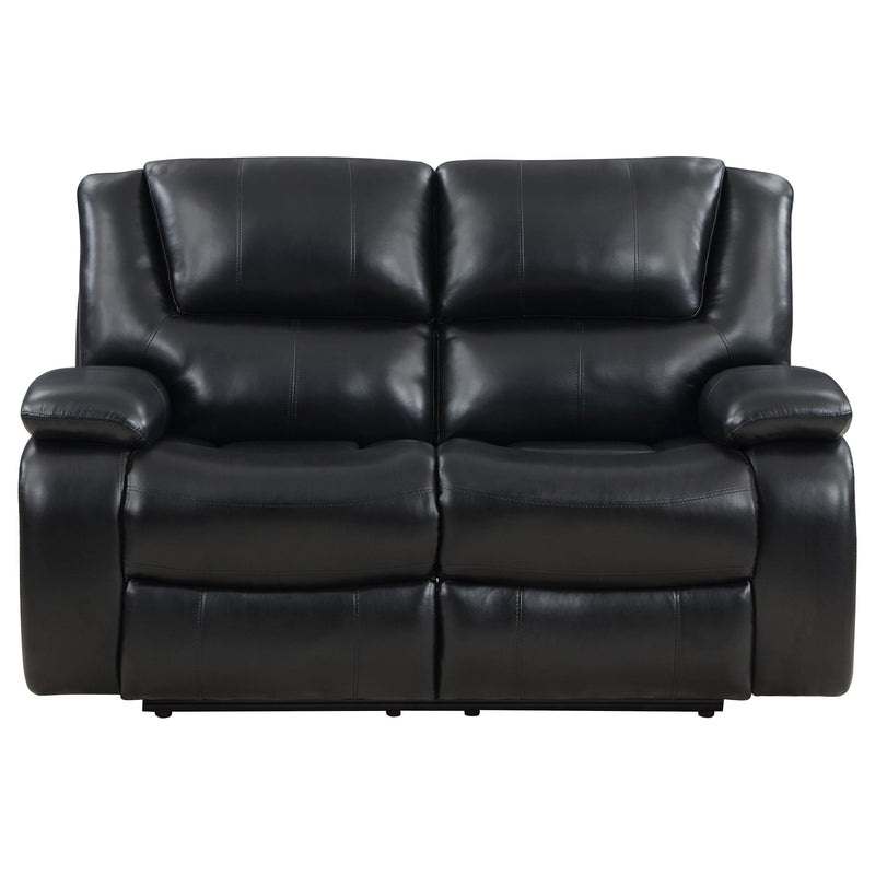 Camila Upholstered Motion Reclining Loveseat Black - detail 5