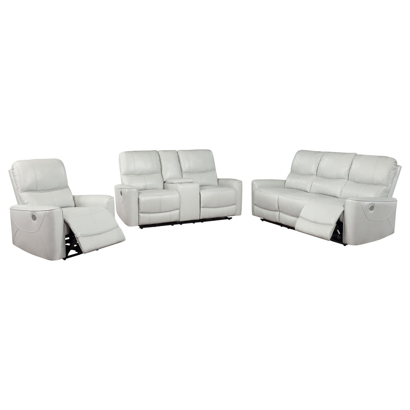 Greenfield 3-piece Power Reclining Sofa Set Dove Grey - detail 3