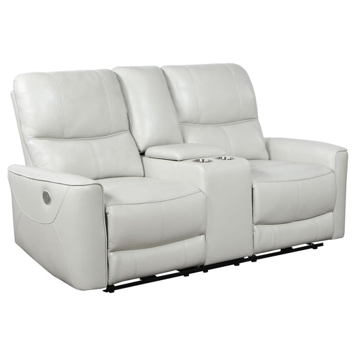 Greenfield Upholstered Power Reclining Loveseat Dove Grey - alternate view