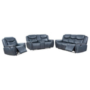 Sloane 3-piece Upholstered Reclining Sofa Set Blue - alternate view