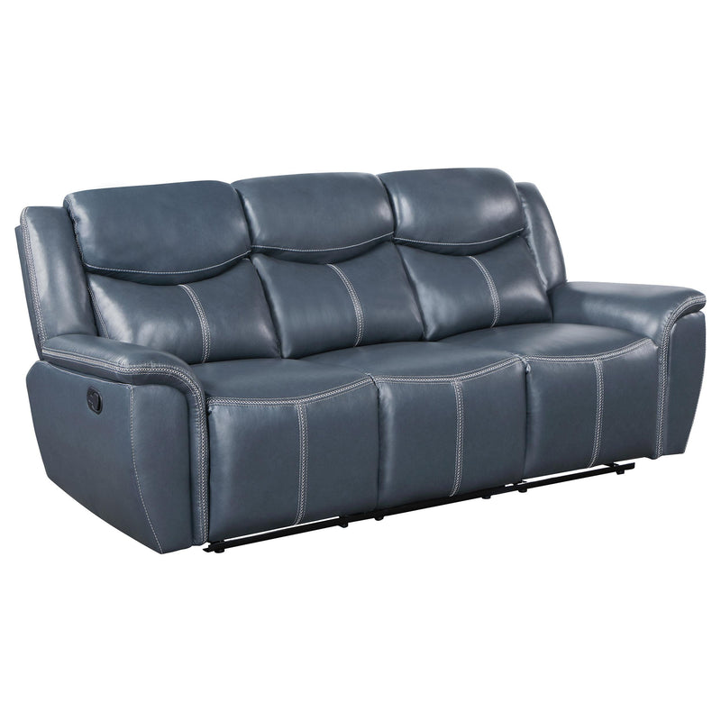 Sloane 3-piece Upholstered Reclining Sofa Set Blue - detail 3