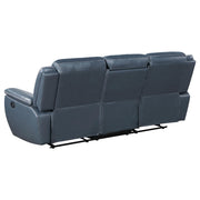Sloane 3-piece Upholstered Reclining Sofa Set Blue - detail 4