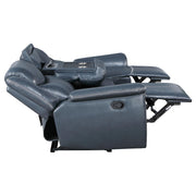Sloane 3-piece Upholstered Reclining Sofa Set Blue - detail 5