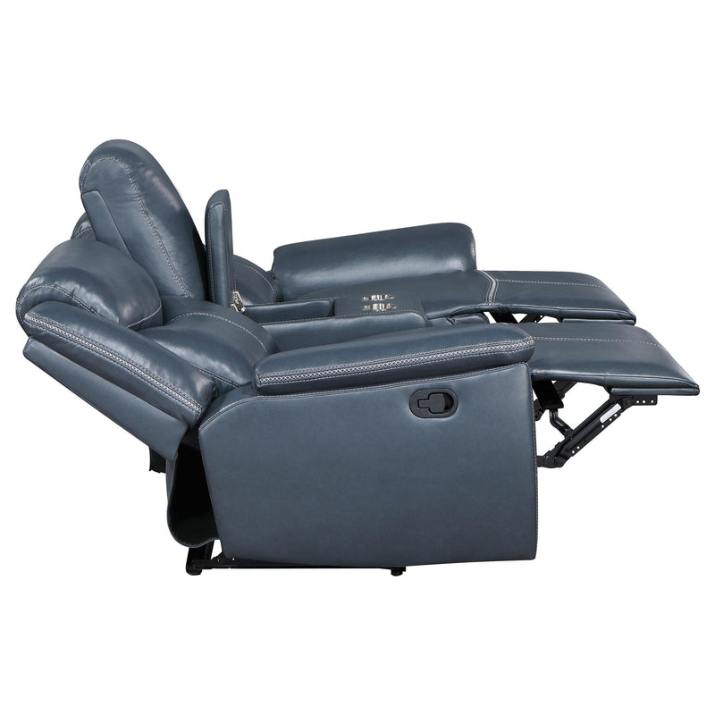 Sloane 3-piece Upholstered Reclining Sofa Set Blue - detail 8
