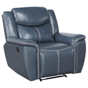 Sloane 3-piece Upholstered Reclining Sofa Set Blue - detail 9