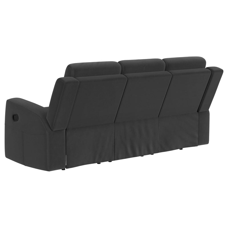 Brentwood 3-piece Upholstered Reclining Sofa Set Charcoal - detail 5