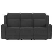 Brentwood Upholstered Motion Reclining Sofa Dark Charcoal - detail 3