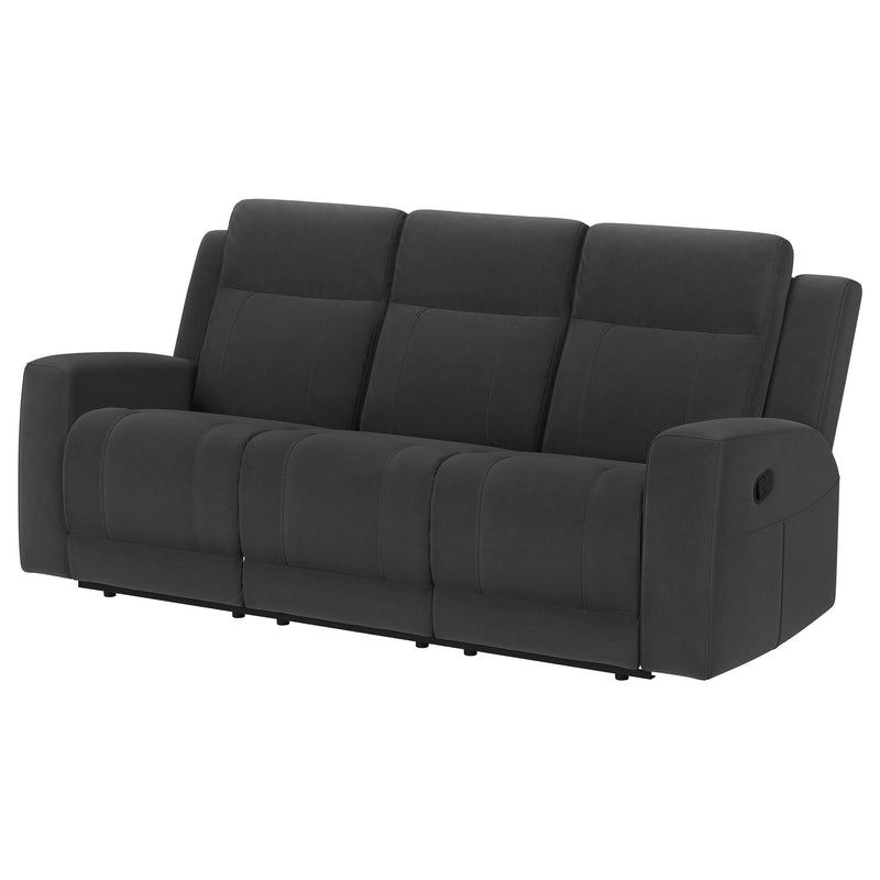 Brentwood Upholstered Motion Reclining Sofa Dark Charcoal - detail 4