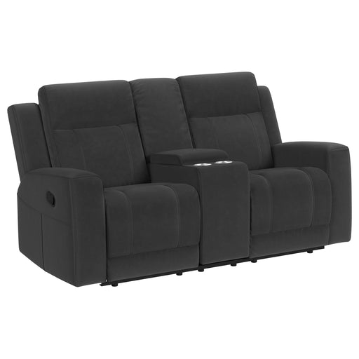 Brentwood Upholstered Reclining Loveseat Dark Charcoal - alternate view