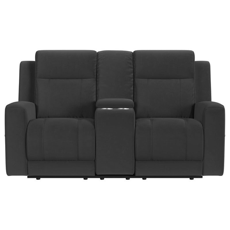 Brentwood Upholstered Reclining Loveseat Dark Charcoal - detail 3