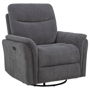 Adler Upholstered Power Swivel Glider Recliner Charcoal Grey - detail 3